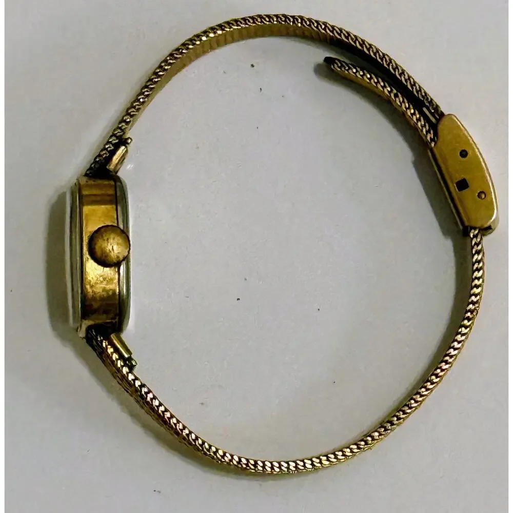 Vintage Timex Ladies Watch Running Gold Tone Mesh Bracelet Manual Wind